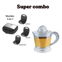 Sandwichera Wurden 3 en 1 Placas Intercambiables WSM-BRATEN31 - Exprimidor Oster eléctrico