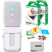 IMPRESORA FUJIFILM INSTAX MINI LINK 3 + PELÍCULA MINI 20HJ + FUNDA + USB SET 5PZS | BLANCO ARCILLA