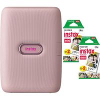 IMPRESORA FUJIFILM INSTAX MINI LINK 2 + PELÍCULA MINI 40HJ SET 2PZS | ROSA SUAVE