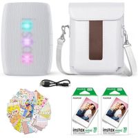 IMPRESORA FUJIFILM INSTAX MINI LINK 3 + PELÍCULA MINI 20HJ + FUNDA SET 5PZS | BLANCO ARCILLA