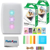 IMPRESORA FUJIFILM INSTAX MINI LINK 3 + PELÍCULA MINI 20HJ + MARCOS SET 4PZS | BLANCO ARCILLA