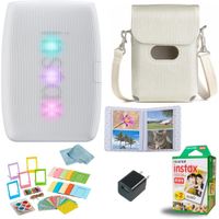 IMPRESORA FUJIFILM INSTAX MINI LINK 3 + PELÍCULA MINI 20HJ + USB + BOLSO SET 6PZS | BLANCO ARCILLA