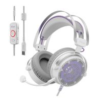 Audífono Fifine Ampligame H18V RGB Sonido Virtual 7.1 - Blanco