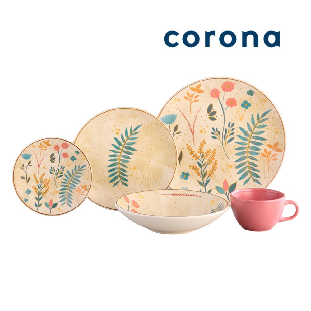 Juego de Vajillas 20 Piezas Corona Arabella con Diseño Floral