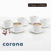 Set para Café 6 Puestos 12 Pzs Corona Actualite Blanco