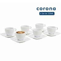 Juego Tazas 12 Pzs 255ml Actualite Corona Blanco