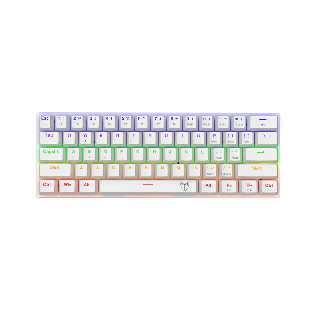 Teclado Gamer T-Dagger Arena Lite Rainbow Español Red Switch Blanco