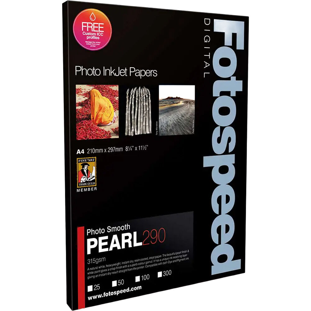 Fotospeed Papel Fotográfico Smooth Pearl 24"" x 100' - 290 gsm, Acabado Perla, Secado Ráp