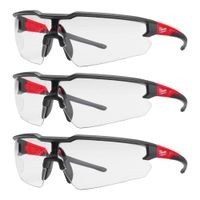 PAQUETE DE 3 GAFAS DE SEGURIDAD  TRANSPARENTES ANTIRAYADURAS MILWAUKEE 48-73-2052