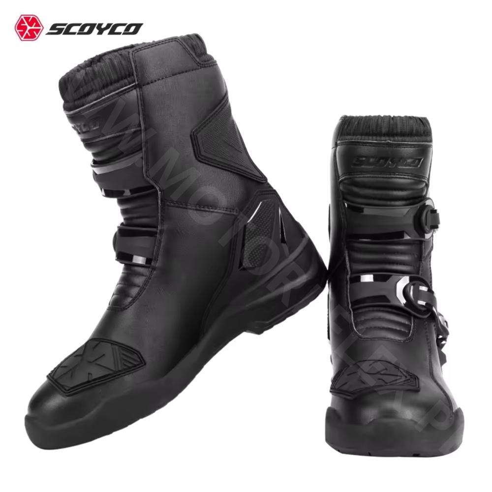 BOTAS DE MOTOCICLETA IMPERMEABLE SCOYCO MT038WP NEGRO TALLA 