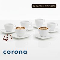Set para Café 12 Puestos 24 Pzs Corona Actualite Blanco
