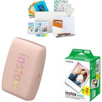 IMPRESORA FUJIFILM INSTAX MINI LINK 3 + PELÍCULA MINI 20HJ KIT FOTO SET 3PZS | ROSA