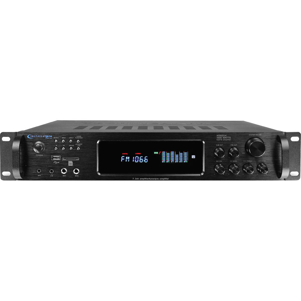 Technical Pro Receptor de Audio H1502URBT 5.2 Canales con Bluetooth, 1500W, Entradas RCA y