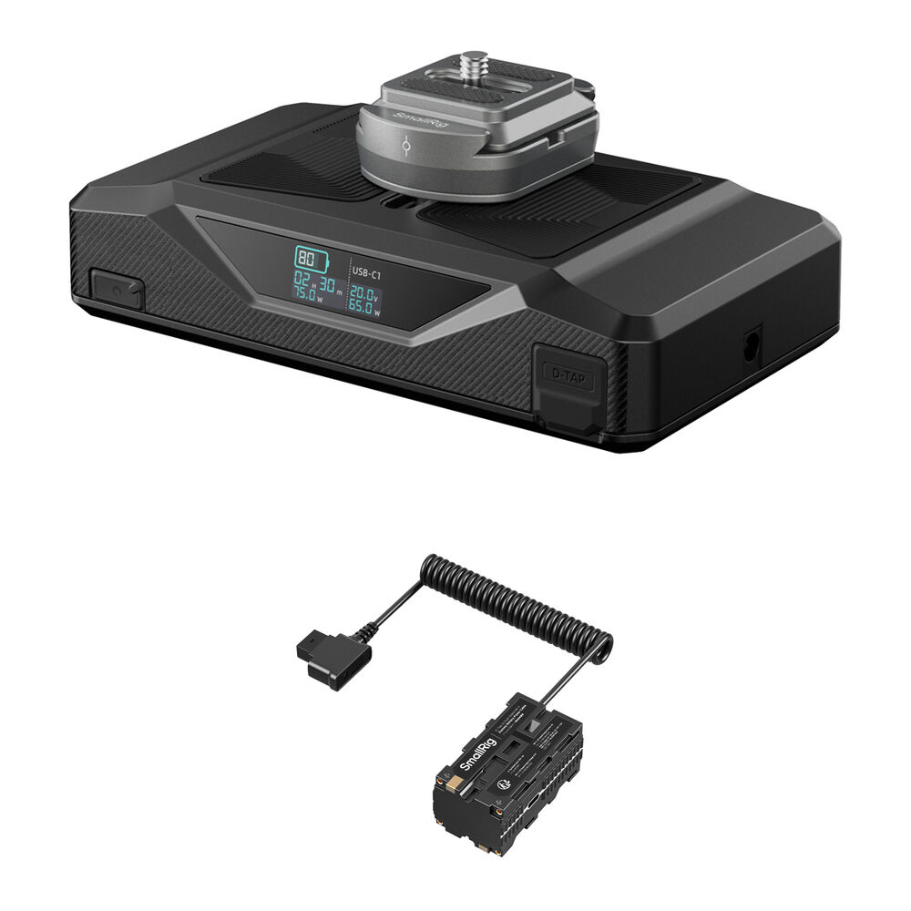 SmallRig CB75 Batería Base para Cámara + Kit de Batería Dummy L-Series 20,000mAh, D-Tap