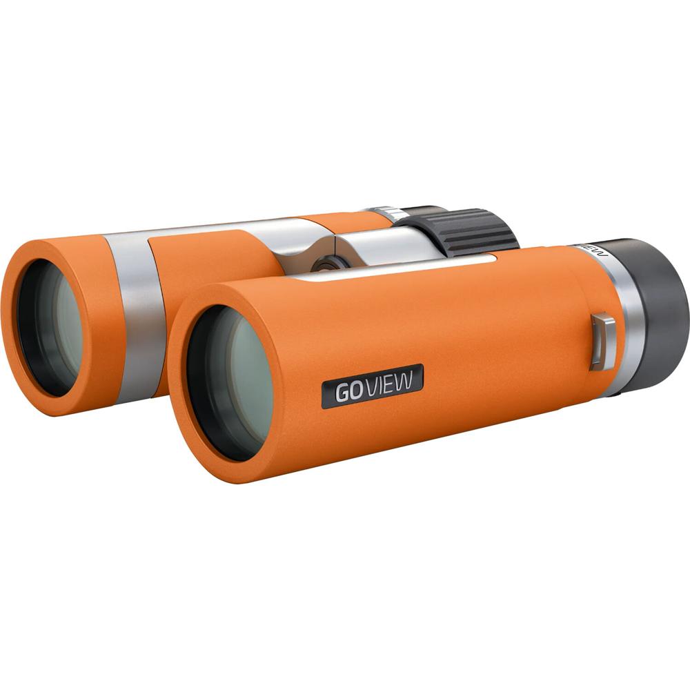 GoView ZOOMR 10x34 Prismáticos Naranjas - 10x de aumento, 34mm, Resistente al agua IPX5,