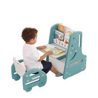 Juego de mesa y silla de dibujo multifuncional con pizarra para niños