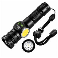 Linterna Táctica Recargable 2000LM Con Zoom Imán Luz COB Y Función Power Bank USB-C
