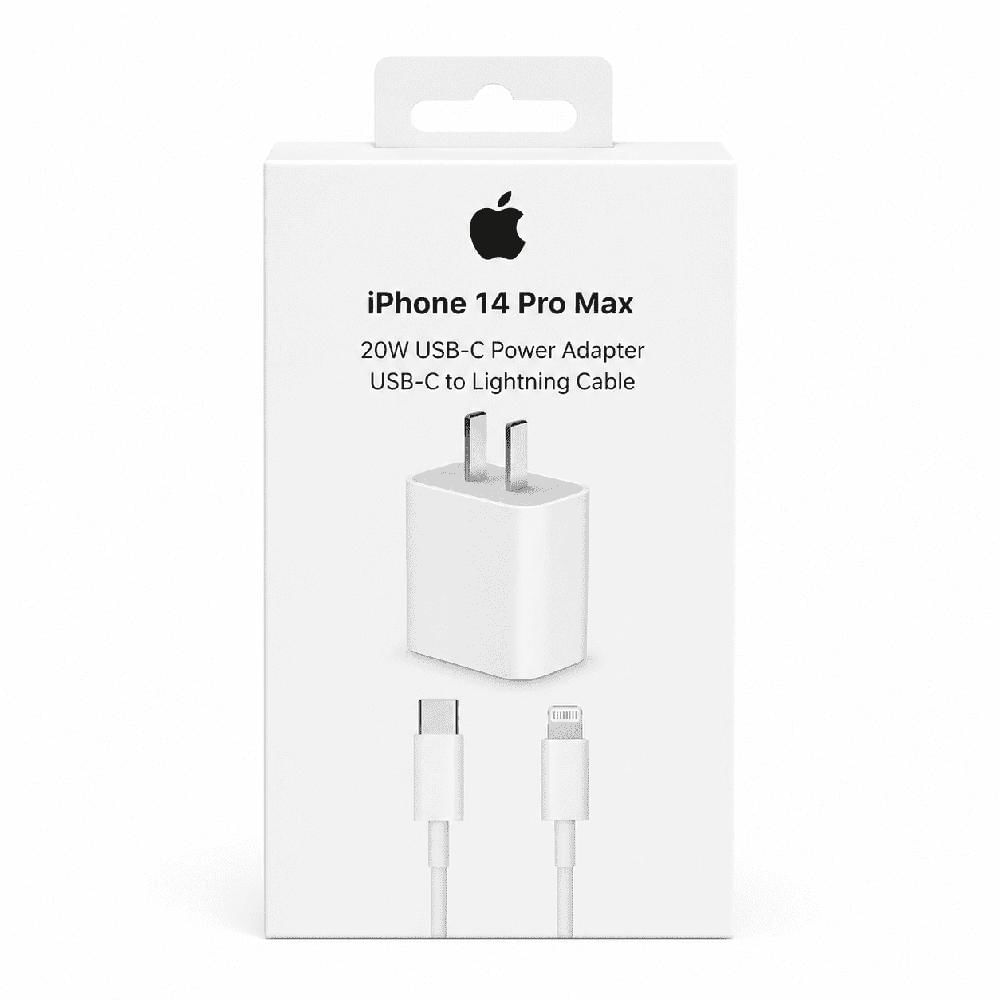 Cargador Rápido 20W USB-C para iPhone 14 13 12 Pro Max con Cable Lightning Incluido