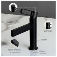 Llave Baja  para Lavatorio Negra Mate Elegante para Baño