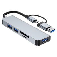 Adaptador HUB Multipuerto USB y USB-C 5 EN 1
