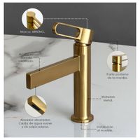 Llave Baja Dorado Cepillado Elegante para Baño