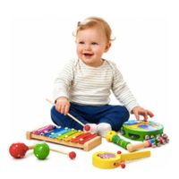 Set de 8 instrumentos musicales de madera
