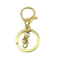 100 Juego de Aro Llavero Mosquetón Metal Dorado de 2.5cm