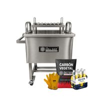 Caja china mini 4-5kg Acero inox Carbon Six pack Guantes