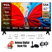 Televisor Smart TV 40'' TCL QLED FHD GOOGLE TV 40S5K 2025 - Ant - Rack Fijo