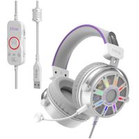 Audífono Fifine Ampligame H19 RGB Sonido Virtual 7.1 - Blanco