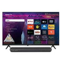 Combo TV Smart HD 32 pulgadas Aiwa Roku TV AW32B2RK mas Barra de Sonido Aiwa AWSBH20 40W BT