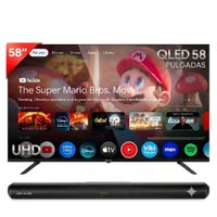 Combo TV Smart 58 pulgadas 4K QLED Aiwa Google TV AW-58B2Q Mas Barra Aiwa AWSBH20 40W RMS