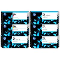 TINTA HP 730 300ML PACK DE 6  COLORES ORIGINAL