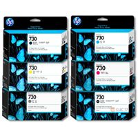 TINTA HP 730 130ML PACK DE 6 COLORES ORIGINAL