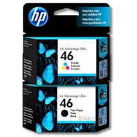 Kit Tinta HP 46 Negro, Tricolor Original