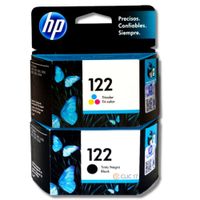 Kit Tinta HP 122 Negro, Tricolor Original