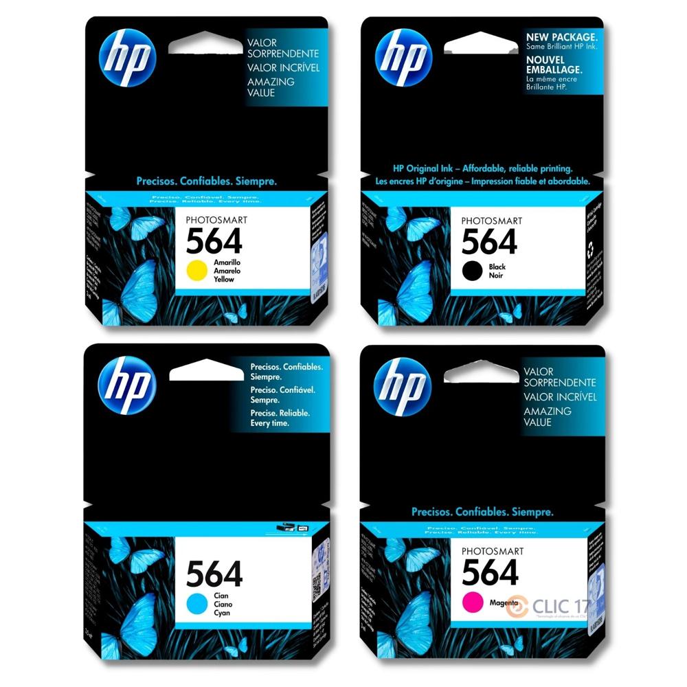 Kit Tinta HP 564 Cyan, Magenta, Amarillo, Negro Original