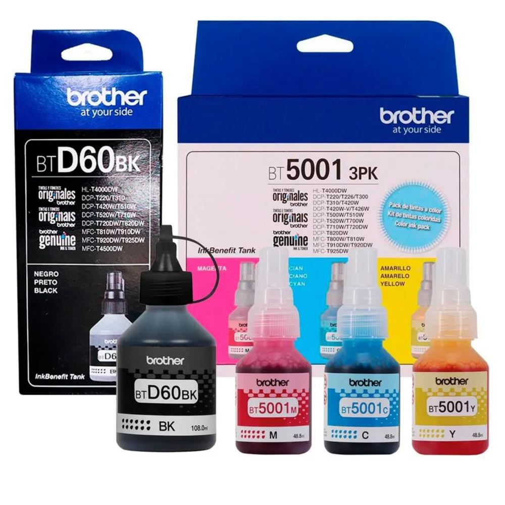 Kit Tinta Brother BT5001 3PK TANK, BTD60BK  4 colores