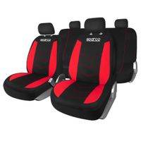 Set de Fundas Cubre Asientos para Auto SPARCO SPS431RDCB Negro Rojo 11 Piezas