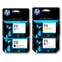 TINTA HP 711 COLORES 29ML NEGRO 38ML PACK DE 4 COLORES ORIGINAL
