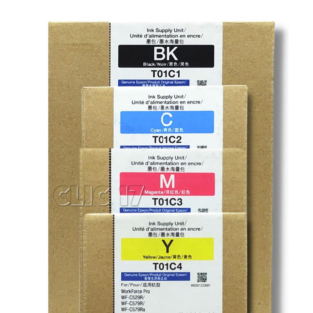 Tinta Epson T01C Cian Magenta Amarillo Negro Original