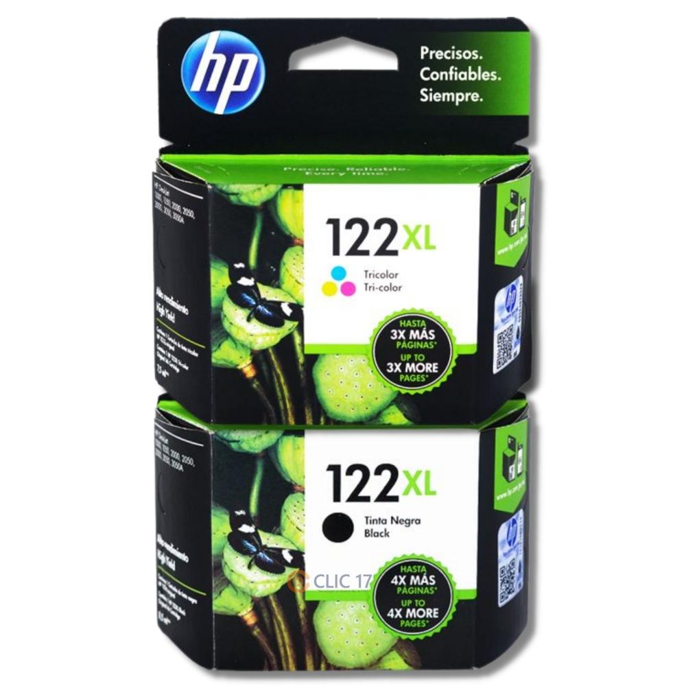 TINTA HP 122XL NEGRO, TRICOLOR ORIGINAL