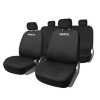 Fundas Cubre Asientos SPARCO SPS441BKCL Negro con Cabezales para Auto