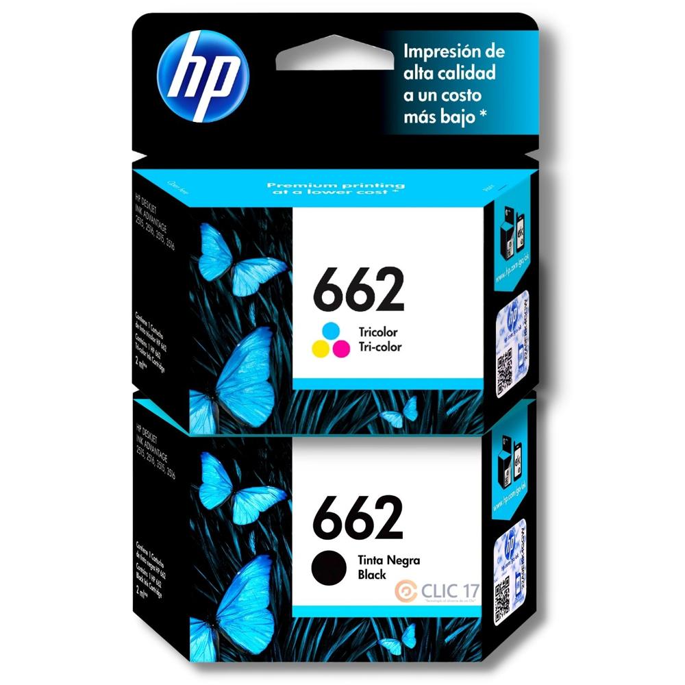 TINTA HP 662 NEGRO Y TRICOLOR ORIGINAL