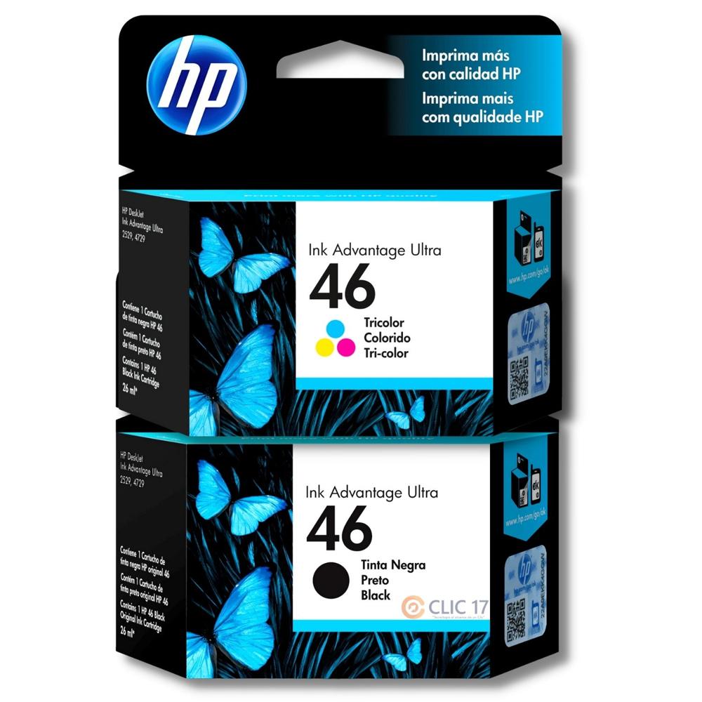 TINTA HP 46 NEGRO Y TRICOLOR ORIGINAL