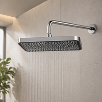 Cabezal de Ducha Rectangular Tipo Lluvia 30 x 20 cm con Brazo de 38 cm Diseño Espiral