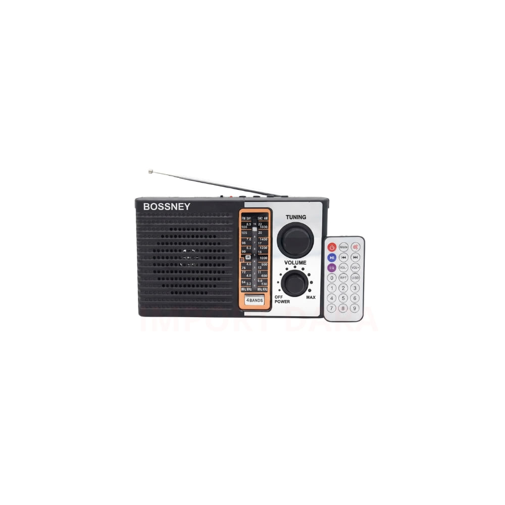 Radio Multibanda Bossney con Cable de Corriente