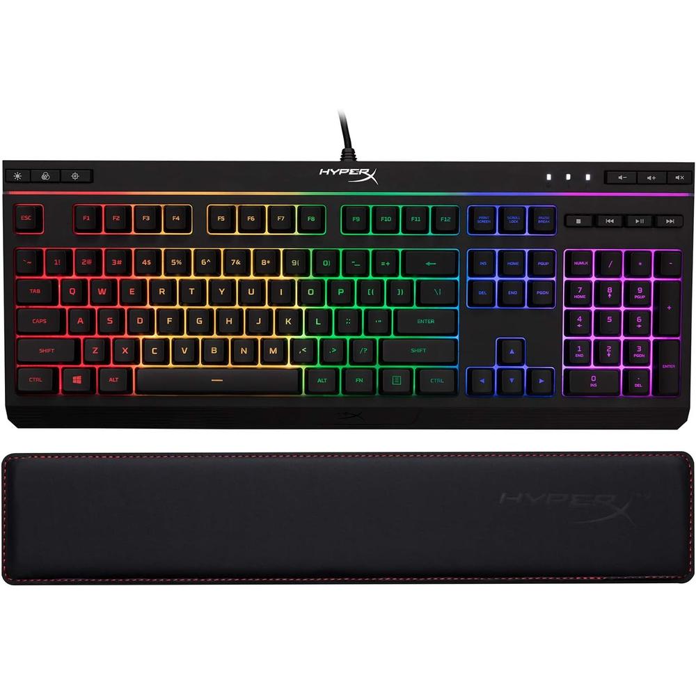 TECLADO ALÁMBRICO HYPERX ALLOY CORE RGB + REPOSAMUÑECAS - SET 2 PZS | NEGRO