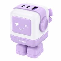 Cargador Ugreen Nexode Robot GaN 65W USB-C PD Violeta
