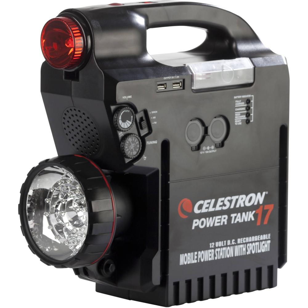 Celestron PowerTank 17 - Fuente de Alimentación 17 Ah 12 VDC con Puertos USB y Radio AM/F